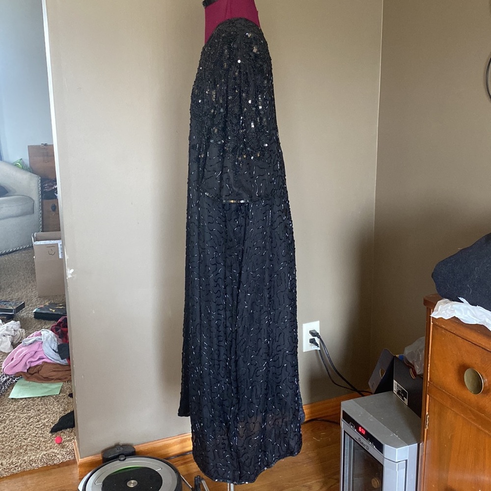 Lane Bryant Black Silk Beaded Cocktail Dress (Size 26/28) - Picture 5 of 10